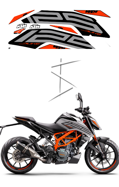 Duke 125 New Model Decal | Duke 125 New Model Sticker